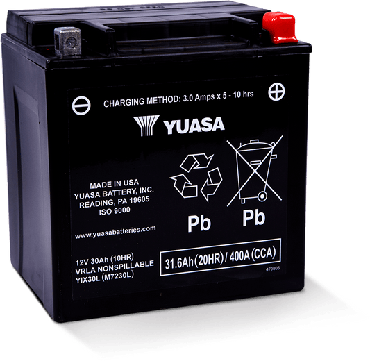 Yuasa YIX30L Maintenance Free AGM 12 Volt Battery Yuasa Battery