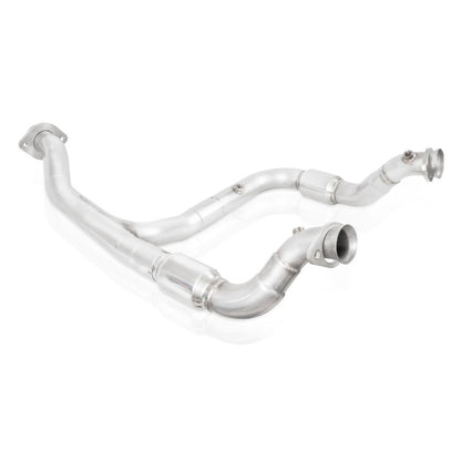 STAINLESS WORKS 2015-16 F150 2.7L Downpipe 3in High-Flow Cats Y-Pipe Factory Connection - eliteracefab.com