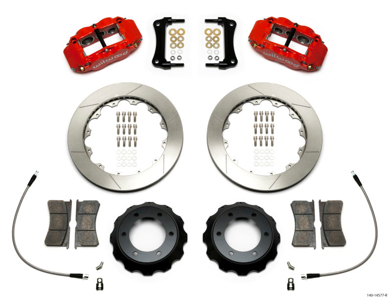 Wilwood Narrow Superlite Red 6R Front Kit 12.88in Slotted Rotor w/ Lines 05-15 Toyota Tacoma - eliteracefab.com