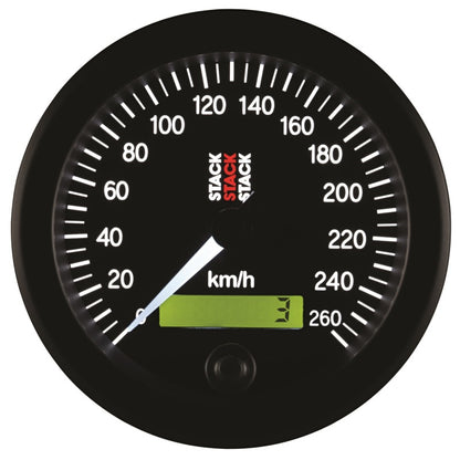 Autometer Stack 88mm 0-260 KM/H Electronic Speedometer - Black ST3802