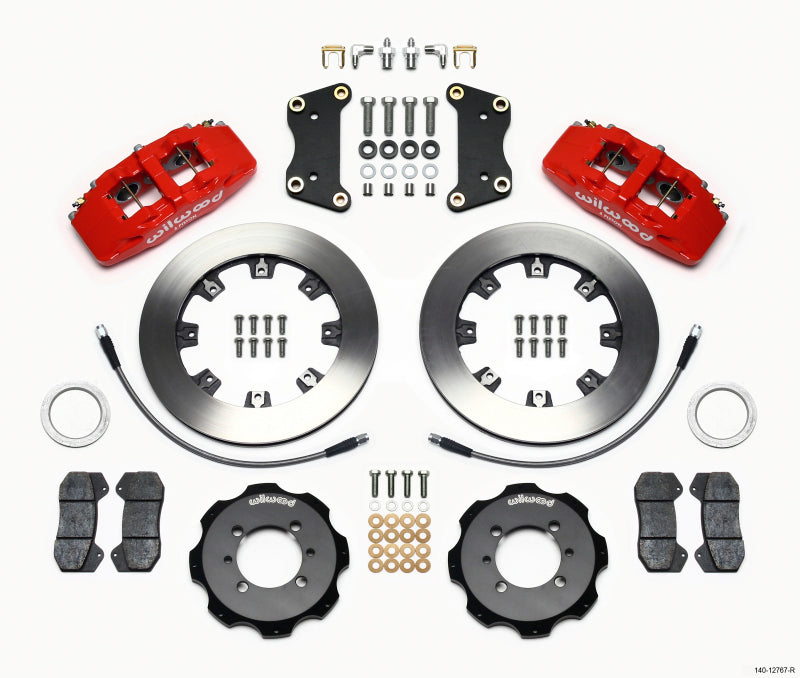 Wilwood Dynapro 6 Front Hat Kit 12.19in Red 2012 Fiat 500 w/ Lines Wilwood
