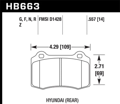 Hawk Performance HPS 5.0 Rear Brake Pads - HB663B.557 Hawk Performance