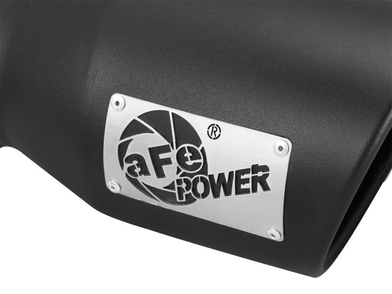 aFe Power Gas Exhaust Tip Black- 3 in In x 4.5 out X 9 in Long Bolt On (Black) - eliteracefab.com