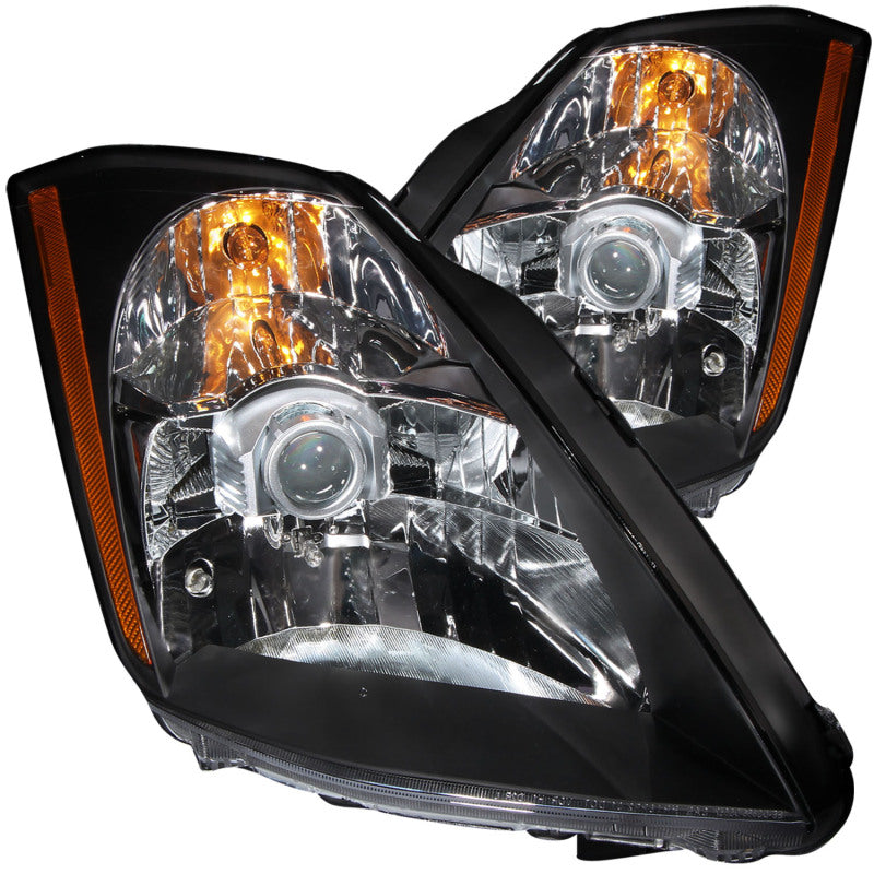 ANZO USA Nissan 350z Crystal Headlights Black; 2003-2005 - eliteracefab.com