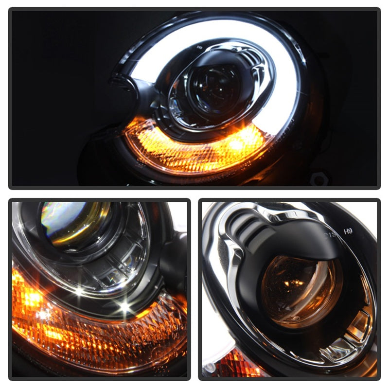 Spyder Mini Cooper 2010-2012 Projector Headlights Xenon/HID Model- DRL Blk PRO-YD-MC07-HID-DRL-BK - eliteracefab.com