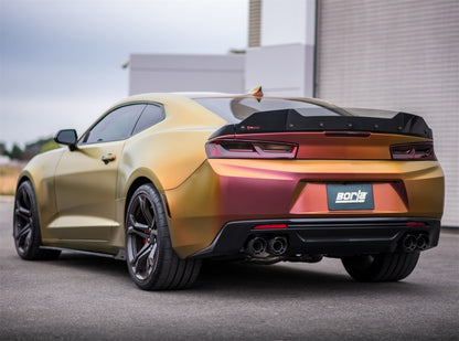 Borla 16-17 Chevy Camaro 6.2L 4in Dual CF Tips w/Black Core Dual Split Exit ATAK Catback Exhaust - eliteracefab.com