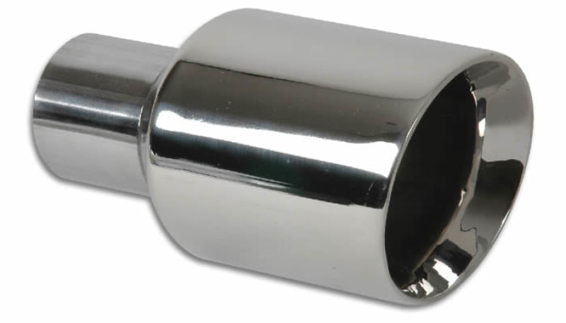 Vibrant 3.5in Round SS Exhaust Tip (Double Wall Angle Cut Beveled Outlet) - eliteracefab.com