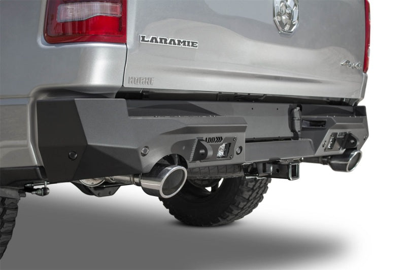 Addictive Desert Designs 2019 Ram 1500 Hammer Stealth Fighter Rear Bumper w/ 6 Sensor Cutouts - eliteracefab.com