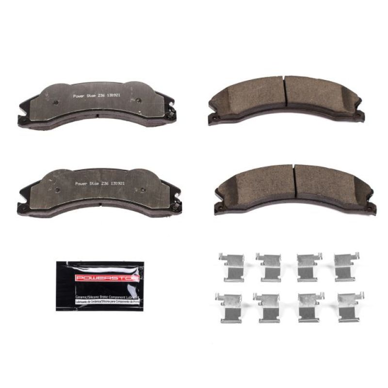 Power Stop 2011 Chevrolet Silverado 2500 HD Front or Rear Z36 Truck & Tow Brake Pads w/Hardware - eliteracefab.com