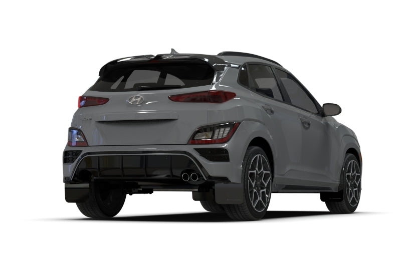 Rally Armor 2022 Hyundai Kona N Line Black UR Mud Flap w/ Grey Logo - eliteracefab.com