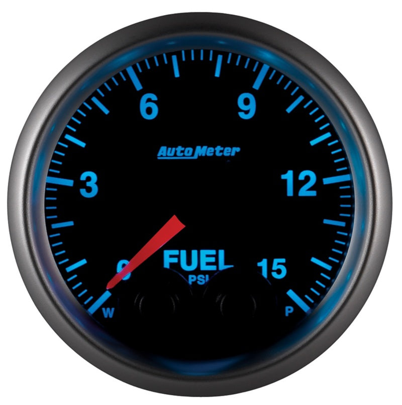 AutoMeter Gauge Fuel Press 2-1/16in. 15PSI Stepper Motor W/Peak & Warn Elite 5667