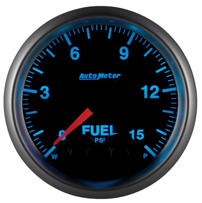 AutoMeter Gauge Fuel Press 2-1/16in. 15PSI Stepper Motor W/Peak & Warn Elite 5667