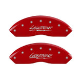 MGP 4 Caliper Covers Engraved Front & Rear Lightning Red finish silver ch