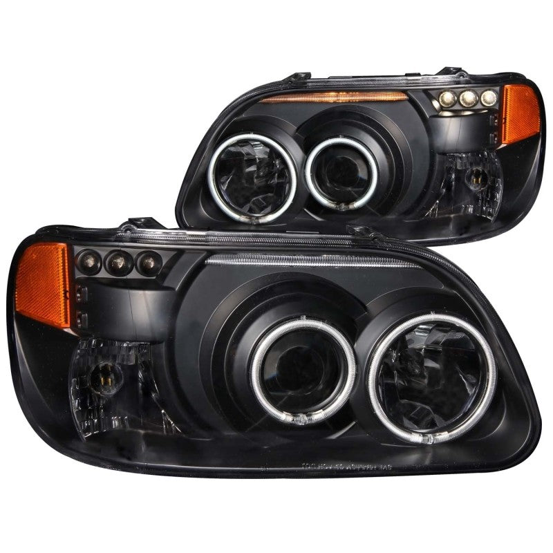 ANZO USA Ford Explorer Projector Headlights W/ Halo Black 1 Pc; 1995-2001 - eliteracefab.com