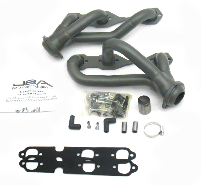 JBA 88-95 & 02-03 GM S-Truck 4.3L V6 4WD 1-1/2in Primary Ti Ctd Cat4Ward Header JBA