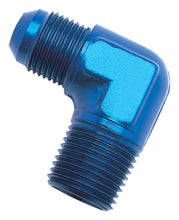 Load image into Gallery viewer, Russell Performance -16 AN to 1in NPT 90 Degree Flare to Pipe Adapter (Blue)