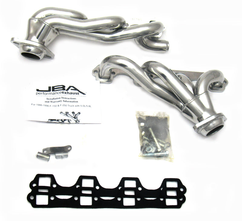 JBA 1628SJS | 87-96 FORD F-150 5.8L SBF 1-5/8IN PRIMARY SILVER CTD CAT4WARD HEADER; 1987-1996 - eliteracefab.com