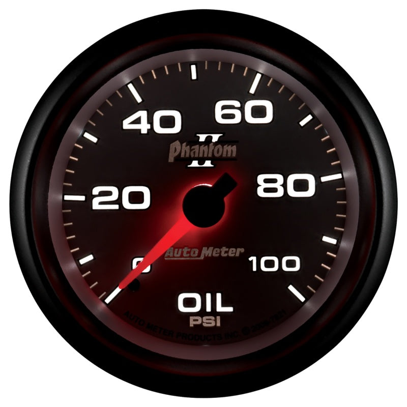 Autometer Phantom II 2-5/8in 100 PSI Mechanical Oil Pressure Gauge 7821