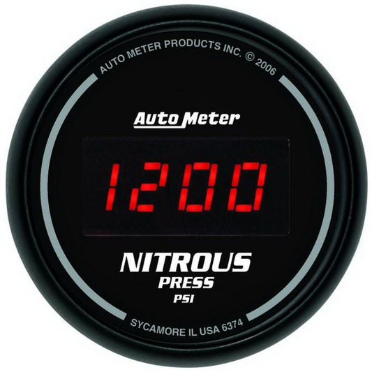 Autometer Z Series 52mm Digital 0-1600 PSI Nitrous Pressure Gauge 6374