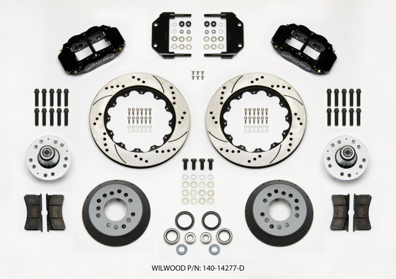 Wilwood Narrow Superlite 6R Front Hub Kit 14.00in Drilled Magnum Force Drop Spindle Wilwood