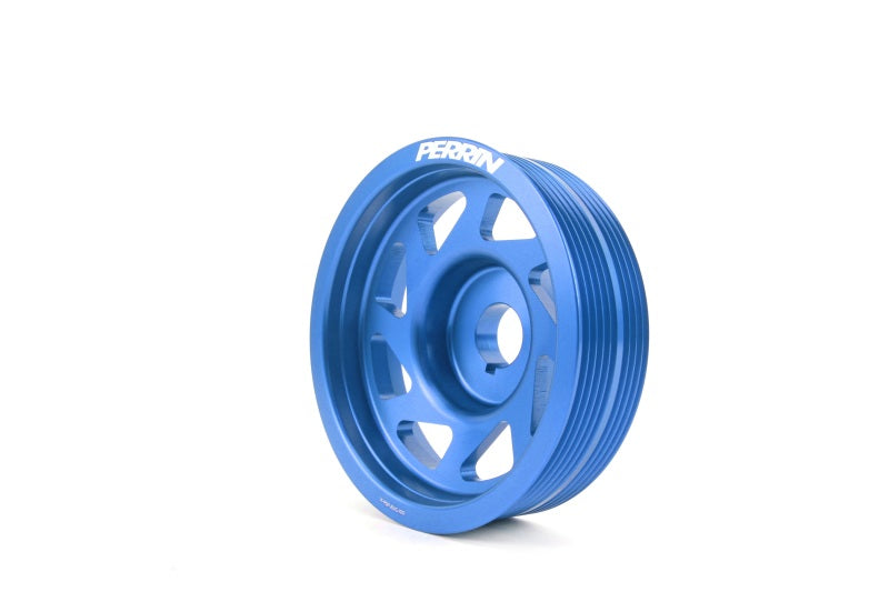 Perrin 93-11 Subaru Impreza / 02-14 WRX / 04-21 STI EJ Crank Pulley - Blue - eliteracefab.com