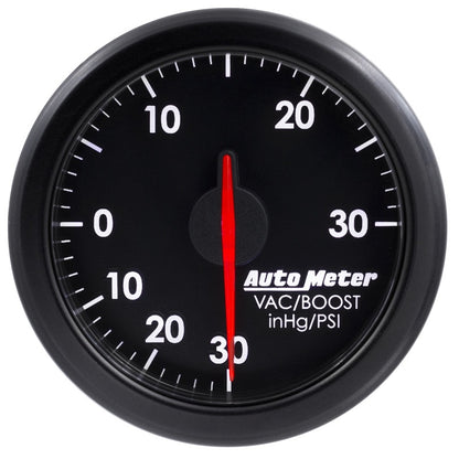 Autometer Airdrive 2-1/6in Boost/Vac Gauge 30in HG/30 PSI - Black 9159-T