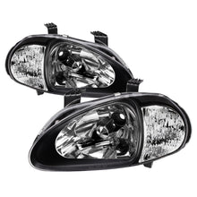 Load image into Gallery viewer, Xtune Honda Del Sol 93-97 1Pc Crystal Headlights Black HD-ON-HDEL93-1P-BK - eliteracefab.com