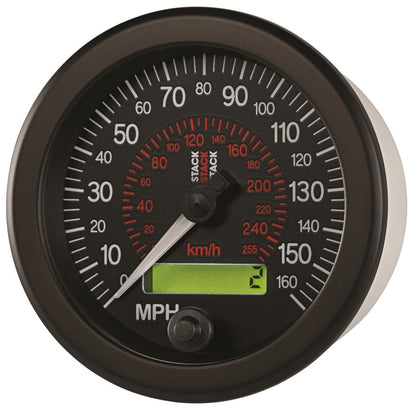 Autometer Stack Instruments 88MM 0-160 MPH / 260 KM/H Programmable Speedometer - Black ST3801