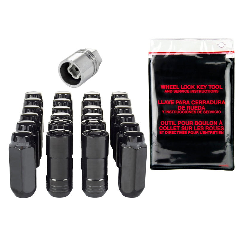 McGard 6 Lug Hex Install Kit w/Locks (Cone Seat Nut) M14X2.0 / 13/16 Hex / 2.25in. Length - Black - eliteracefab.com