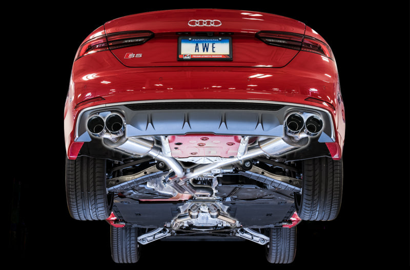 AWE Tuning Audi B9 S5 3.0T Touring Edition Exhaust - Chrome Silver Tips (102mm) AWE Tuning