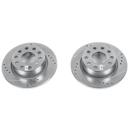 Power Stop 2016 Volkswagen Eos Front or Rear Evolution Drilled & Slotted Rotors - Pair PowerStop