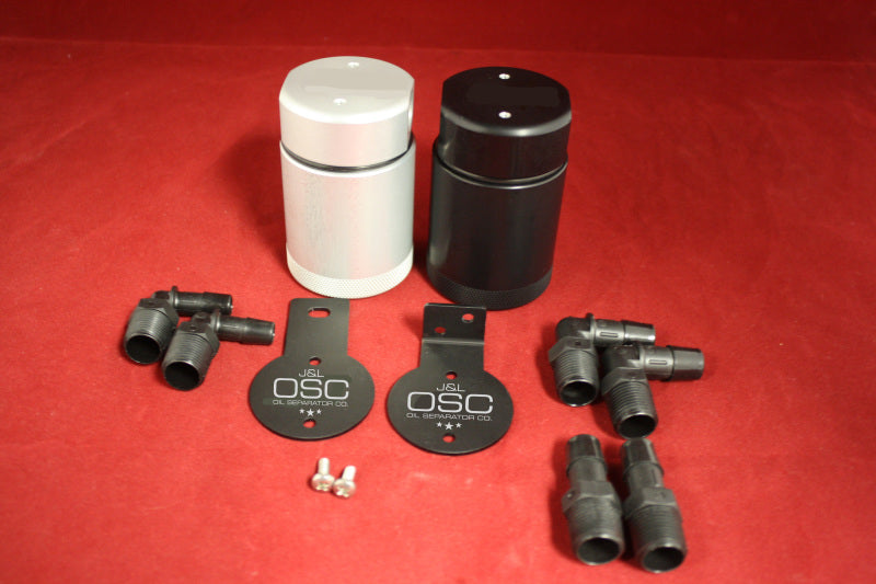 J&L Oil Separator 3.0 Base Kit - Clear Anodized (Incl 2 Brackets & 6 Fittings) J&L