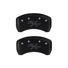 MGP 4 Caliper Covers Engraved Front Cursive/Challenger Engraved Rear RT Red finish silver ch - eliteracefab.com