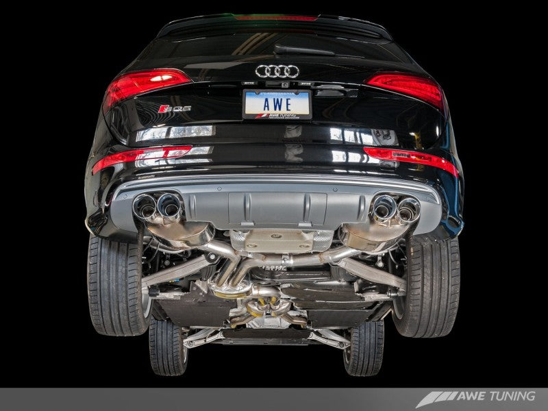 AWE Tuning Audi 8R SQ5 Touring Edition Exhaust - Quad Outlet Diamond Black Tips - eliteracefab.com