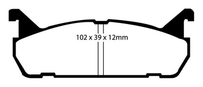 EBC 91-96 Ford Escort 1.8 Yellowstuff Rear Brake Pads - eliteracefab.com