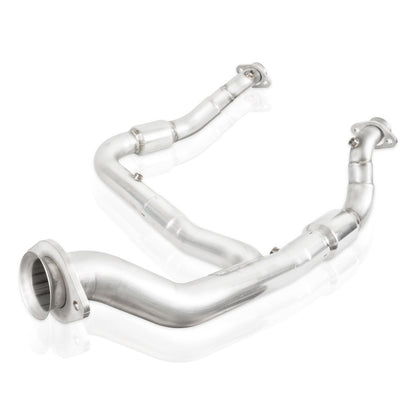 STAINLESS WORKS 2015-16 F150 2.7L Downpipe 3in High-Flow Cats Y-Pipe Factory Connection - eliteracefab.com