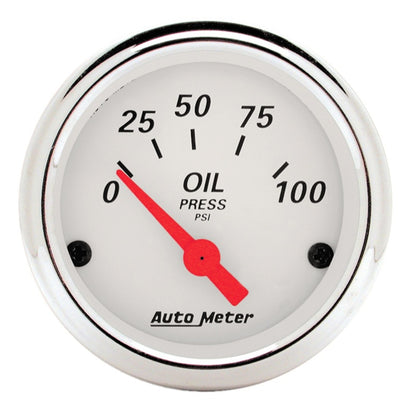 Autometer Arctic White 5 Pc Kit Box w/ Elec KMH Speedo, Elec Oil Press, Water Temp, Volt, Fuel Level 1302-M
