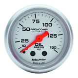 AutoMeter GAUGE; OIL PRESSURE; 2 1/16in.; 150PSI; MECHANICAL; ULTRA-LITE