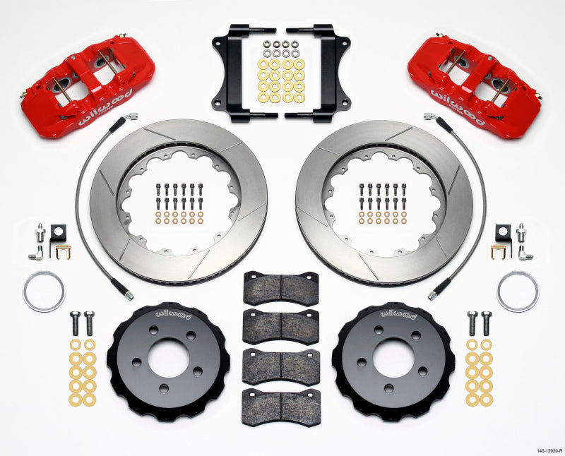 Wilwood AERO6 Front Hat Kit 14.25 Red 2008-2009 Pontaic G8 w/Lines Wilwood