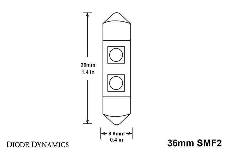 Diode Dynamics 36mm SMF2 LED Bulb - Blue (Single)