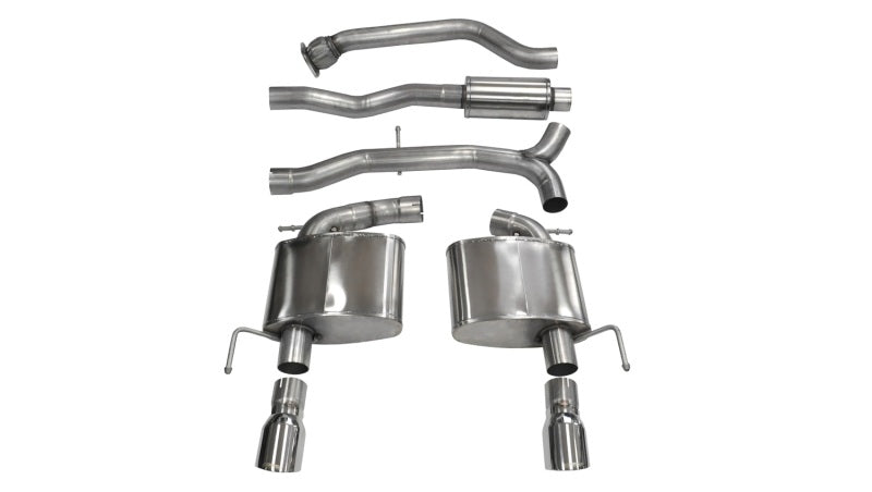 Corsa 13-14 Cadillac ATS Sedan 2.0L A/T Polished Sport Dual Rear Cat-Back Exhaust - eliteracefab.com