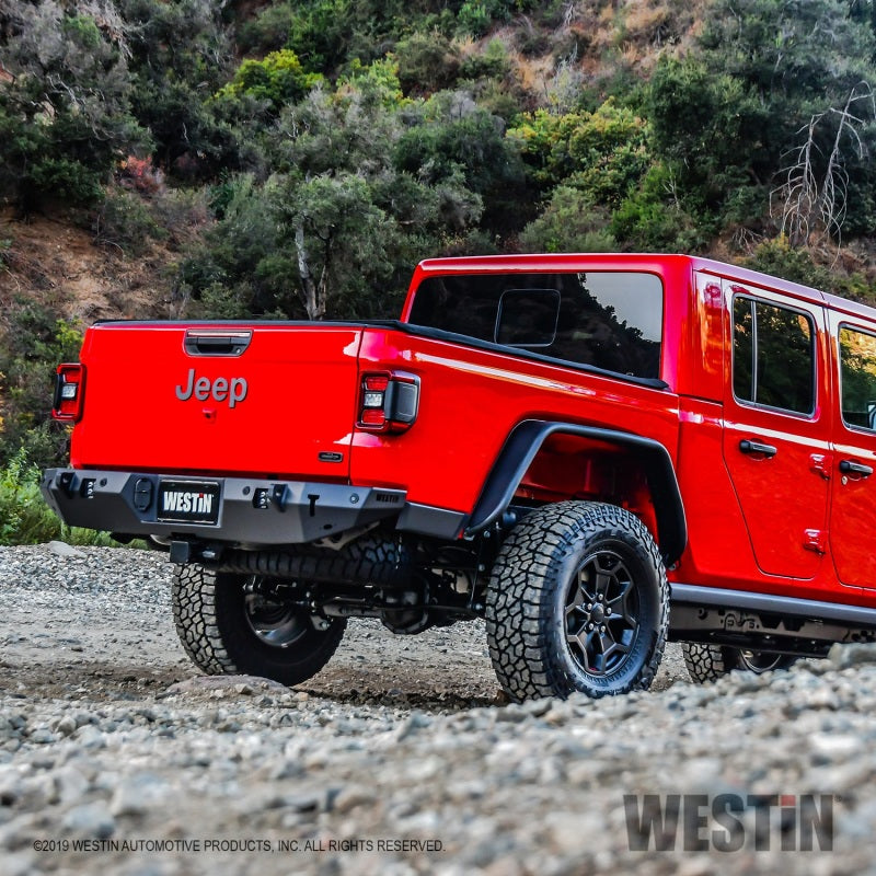 Westin 2020 Jeep Gladiator w/Sensors WJ2 Rear Bumper w/Sensor - Textured Black Westin