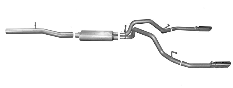 Gibson 15-18 Chevrolet Silverado 1500 LS 5.3L 3in/2.25in Cat-Back Dual Split Exhaust - Aluminized - eliteracefab.com