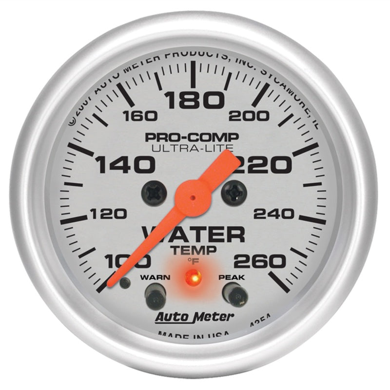 Autometer Ultra-Lite 2-1/16in Digital Stepper Motor 260 Degree F Water Temp Gauge 4354