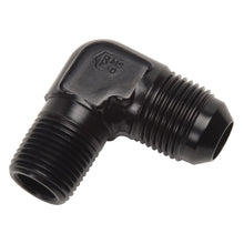 Load image into Gallery viewer, Russell Performance -12 AN to 3/4in NPT 90 Degree Flare to Pipe Adapter (Black)