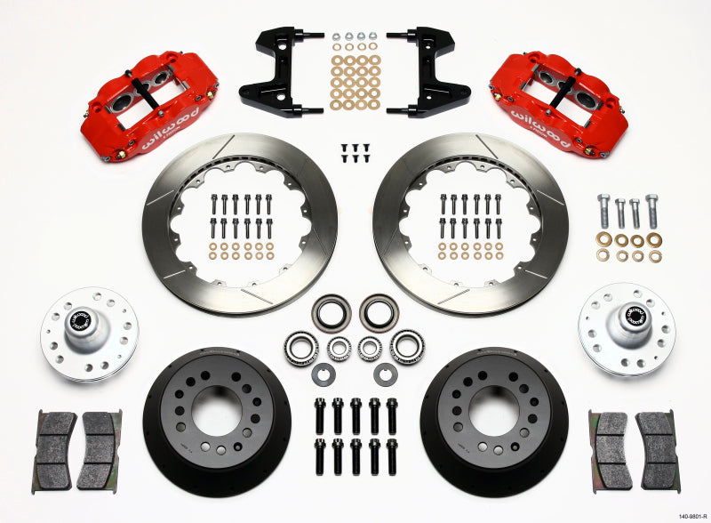 Wilwood Narrow Superlite 6R Front Hub Kit 12.88in Red 74-80 Pinto/Mustang II Disc Spindle only Wilwood