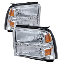 Load image into Gallery viewer, Xtune Ford F250/350/450 Super Duty 05-07 Crystal Headlights w/ LED Chrome HD-JH-FS05-LED-C - eliteracefab.com