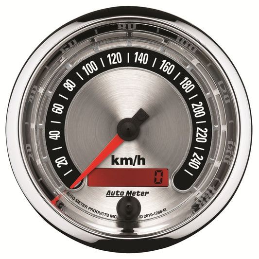 Autometer American Muscle 85.7mm Electric Programmable Metric 260kph Speedometer 1288-M