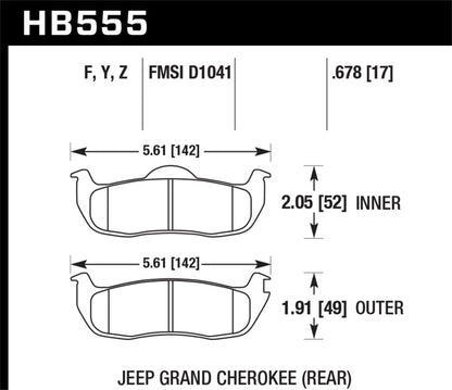 Hawk Performance HPS Brake Pads - HB555F.678 Hawk Performance