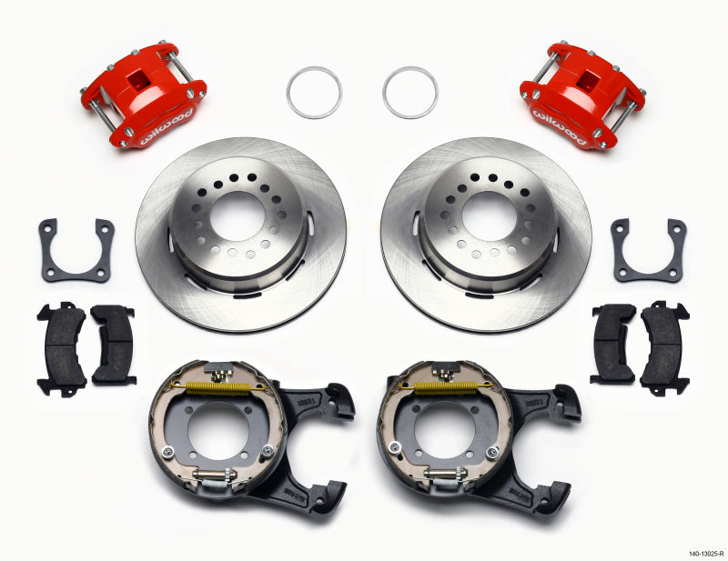 Wilwood D154 P/S Park Brake Kit Red 12 Bolt 2.81in Offset Staggered Shock Wilwood